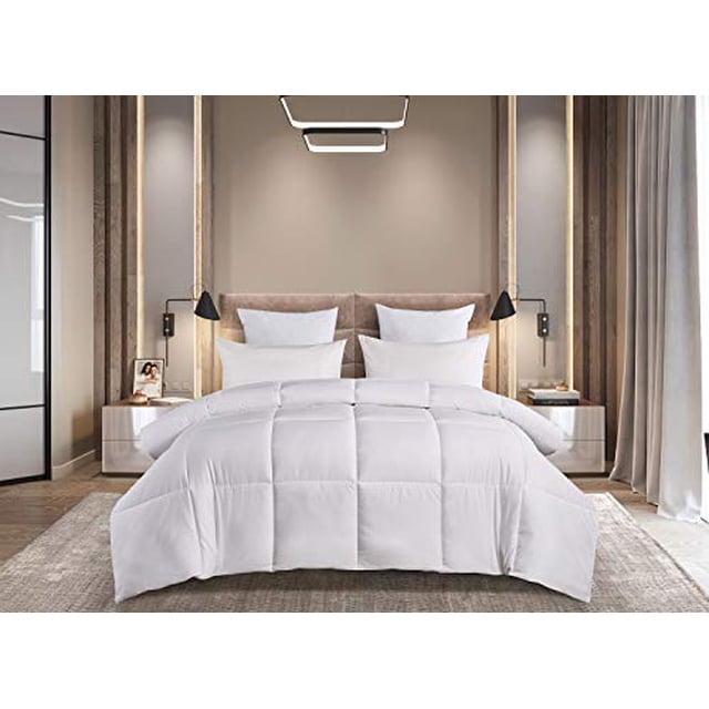 BlueRidge Home Fashion Naples 700 Thread Count King in White Color Down Down Alternative Comforter,