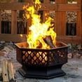 thumbnail image 3 of MistMo 33“ Hexagonal Outdoor Wood Burning Fire Pit, 3 of 6