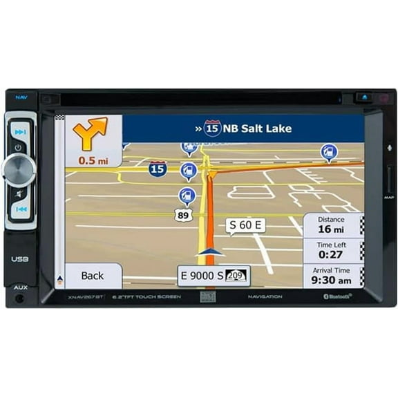 Dual Electronics XNAV267BT 6.2 inch Double Din Car Stereo with Built-in Navigation, New