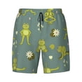thumbnail image 4 of Lsque Mens Swim Trunks Cute Yoga Frogs Pattern - Bathing Suit Compression Liner - Beach Swim Shorts Swimwear - (S-3XL) - Stretch Quick Dry -Small, 4 of 9
