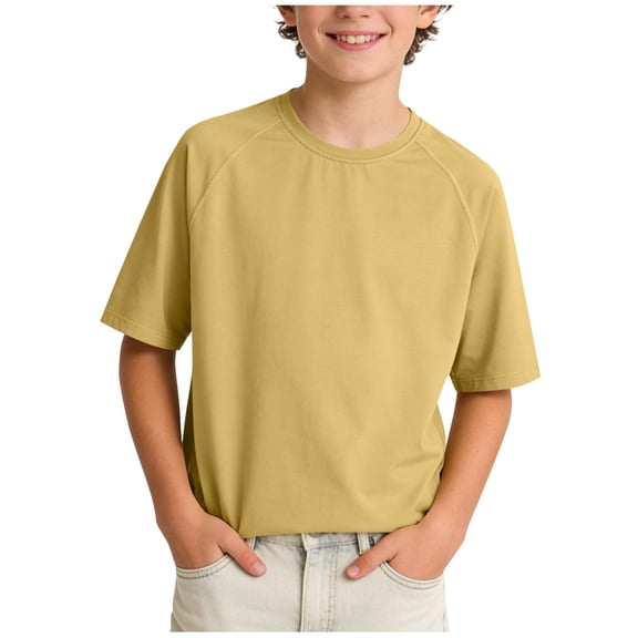 LEKWK Boys Athletic Shirts Quick Dry Short Sleeve Workout Shirt Kids Lightweight Breathable Performance Tops Running Gym Tennis Baseball Playwear 5-16Y