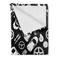 thumbnail image 2 of Auto Mechanic Soft Flannel Fleece Throw Blanket, Continuous Pattern with Car Part Automobile Service Themed, Cozy Plush for Indoor and Outdoor Use, 50" x 70", Charcoal Grey and White, by Ambesonne, 2 of 5