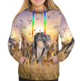 thumbnail image 3 of KLL Vintage Wildlife Protection for Womens Pullover Hoodie with Pocket Hooded Long Sleeve Shirts Sweatshirt for Women-Large, 3 of 7