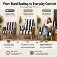 thumbnail image 6 of DTTRA High Back Patio Chair Cushion Set with 2 Arm Pillows, 48 x 24 x 4 in, Black White Stripes, 6 of 7