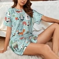 thumbnail image 4 of Sikiie Christmas Winter Animals Womens Pajama Sets Short Sleeve Top With Pants Sleepwear 2 Piece Lounge Set3X-Large, 4 of 6