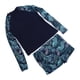 thumbnail image 5 of Traje de baño de dos piezas para mujer, de fibra de poliéster, de manga larga, con estampado de hojas, traje de baño para surfear, para piscina y playa, 5 of 15