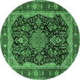 thumbnail image 1 of Ahgly Company Indoor Round Persian Emerald Green Traditional Area Rugs, 6' Round, 1 of 4