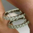 thumbnail image 4 of Lab Created Diamond Huggie Hoop Earring's 14K White Gold Plated 1.00CT Round Cut, 4 of 4