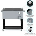 thumbnail image 3 of FreeLung 80QT Rolling Cooler Cart with Wheels Ice Chest Outdoor Backyard Coolers on Wheels Silver, 3 of 7