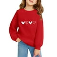 thumbnail image 4 of Spazoro Kids Girls Sweatshirts, Long Sleeve Valentine's Day Heart Print Crew Neck Casual Blouses Tops for Child Girls Red Size 3 T, 4 of 4