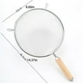 thumbnail image 2 of 14.3Inch Single Medium Tin Mesh Strainer with Wooden Handle - Kitchen Utensil Food Strainer Skimmer Spoon for Cooking Strainer Rice Quinoa Pasta Fruit Vegetable Strainer, 6.3 Inch Diameter, 2 of 6