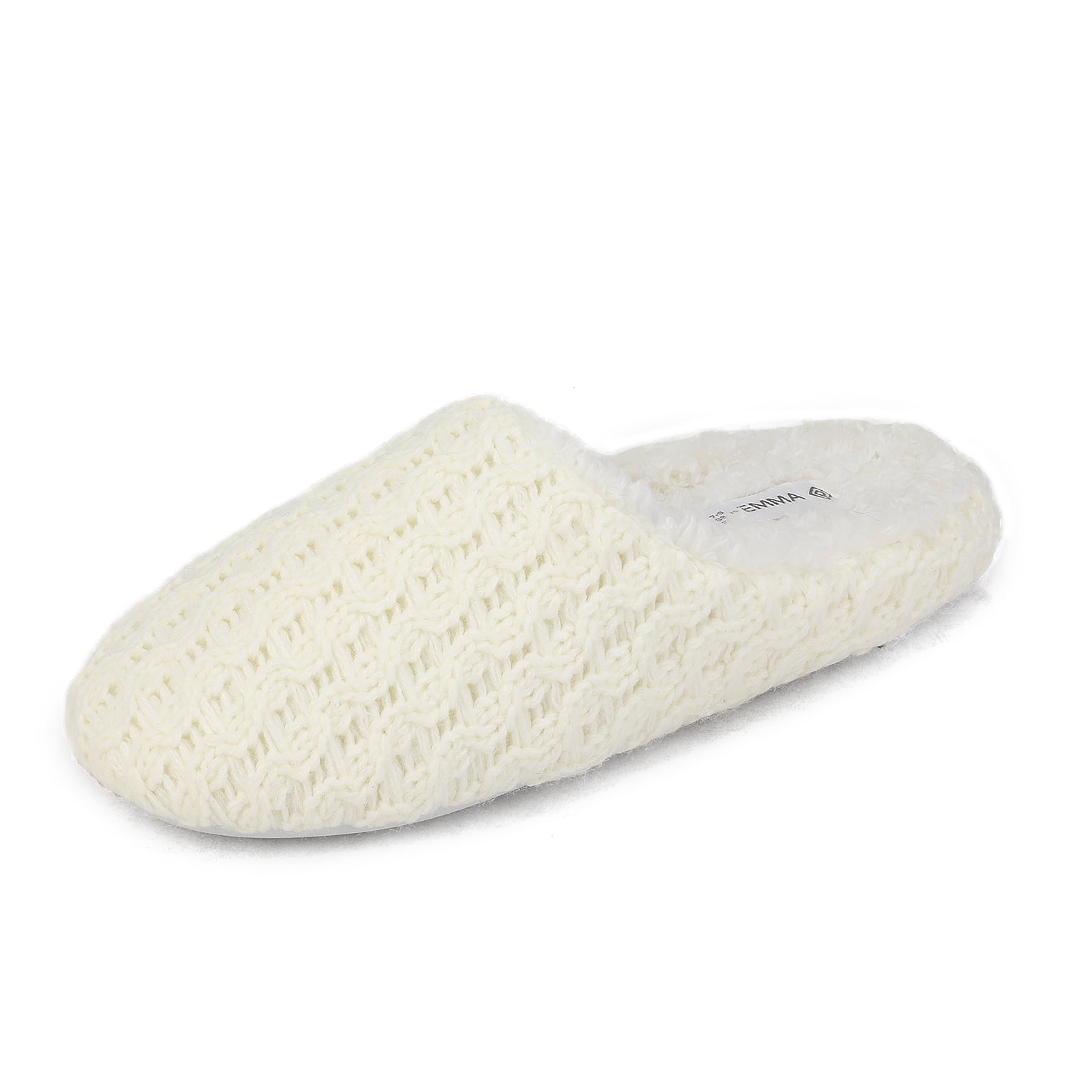 DREAM PAIRS Faux Fur Knitted Slippers For Women Memory Foam Women's