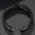 thumbnail image 5 of Pulsera de piel auténtica de primera calidad para hombre en color negro con cierre magnético de acero inoxidable en negro, plata y oro | Joyería exclusiva | Una excelente idea para regalar, 5 of 5