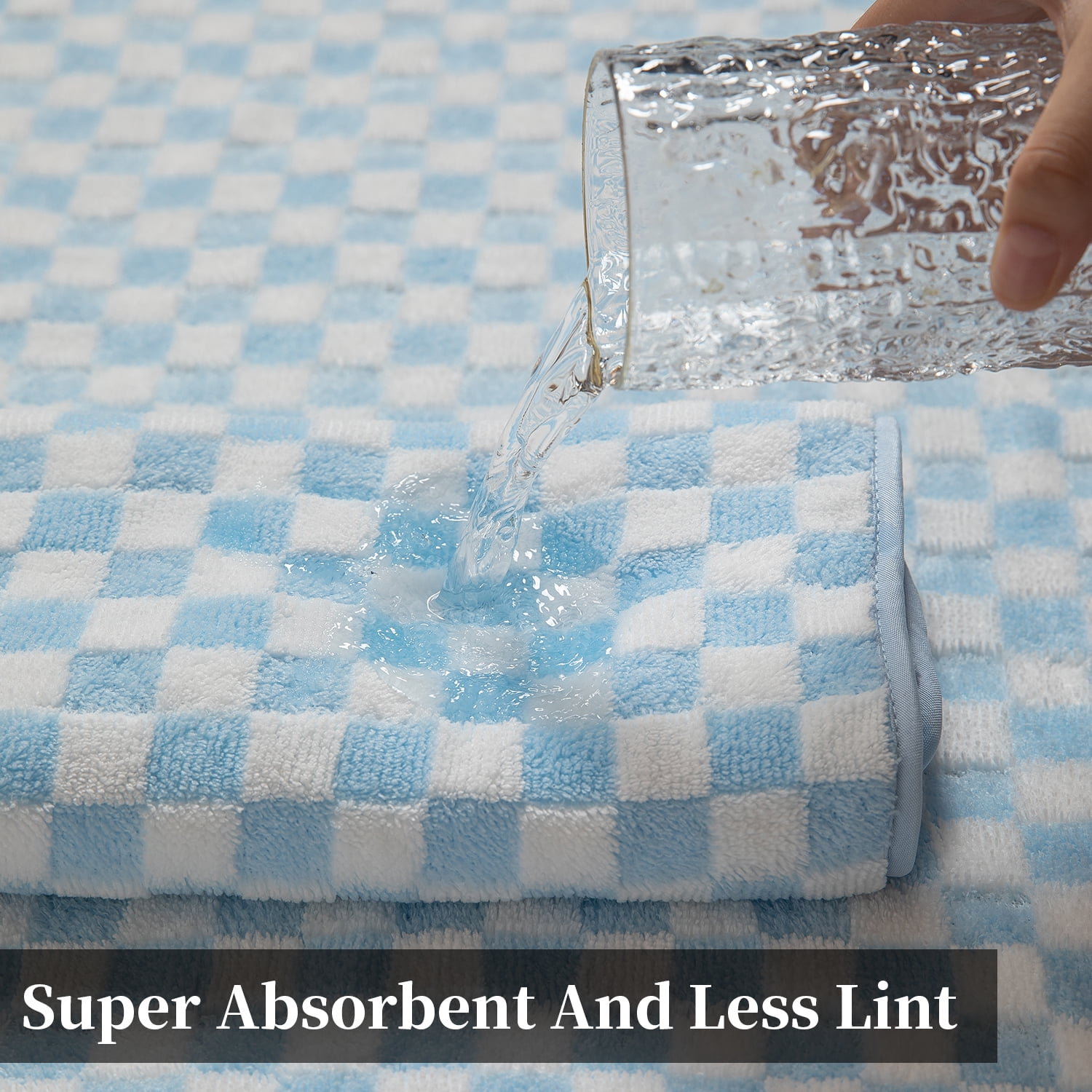 Beartech 12 Piece Microfiber Bath Towel Set:4 Bath Sheet Towels,4 Hand,4 Washcloths Ultra Soft & Absorbent,Quick Dry & Less Lint Shower Towels Set For Bathroom Hotel-Light Blue