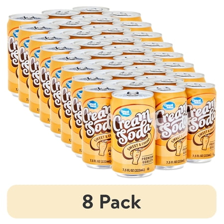 (8 pack) Great Value Cream Soda, 7.5 fl oz, 6 Pack Cans