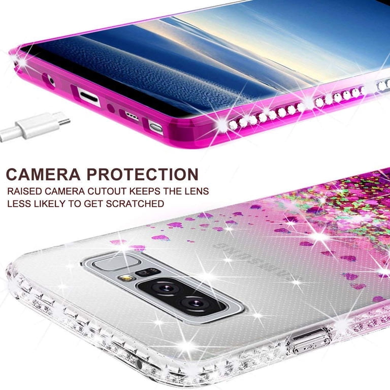 スマホギャラクシィ　Note8　保護フィルムとピンクケースは新品　タッチペン付 Compatible for Samsung Galaxy Note 8 Case, with [Temper Glass