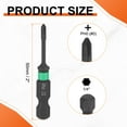 thumbnail image 2 of Uxcell 2pcs #0 Impact Phillips Screwdriver Bit PH0 1/4" Hex Shank 50" (50mm) Length 0.08" Rod Magnetic Cross Head Drill Bits S2 Steel Industrial Screw Driver for Impact Power Drivers, 2 of 7