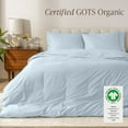 thumbnail image 3 of Bare Home Organic Cotton Duvet Cover Set, Percale Weave, Twin/Twin XL, Winter Blue, 3 of 10