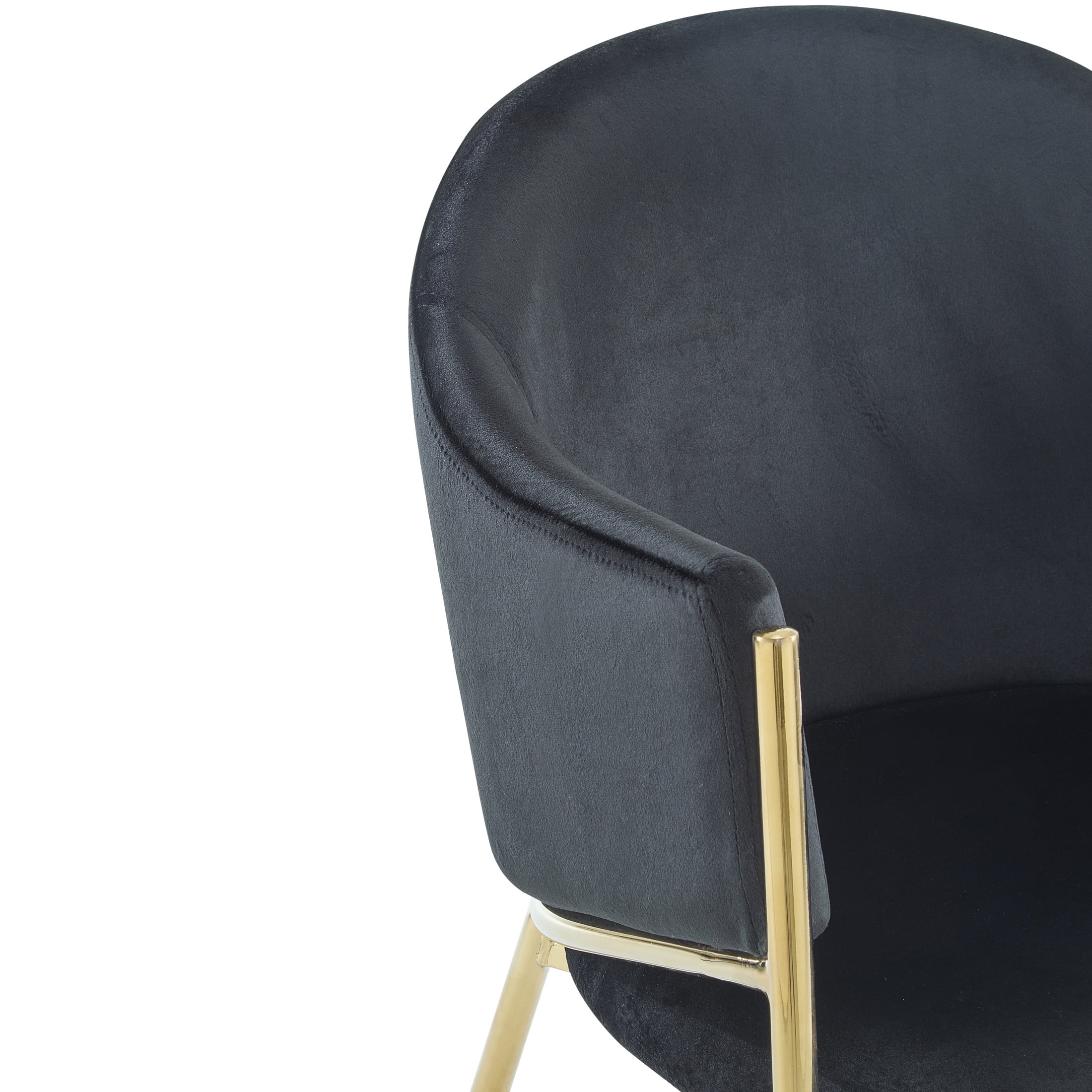Aralyn Modern Upholstered Velvet Dining Chairs, Iron, Gold + Black, Set of 2