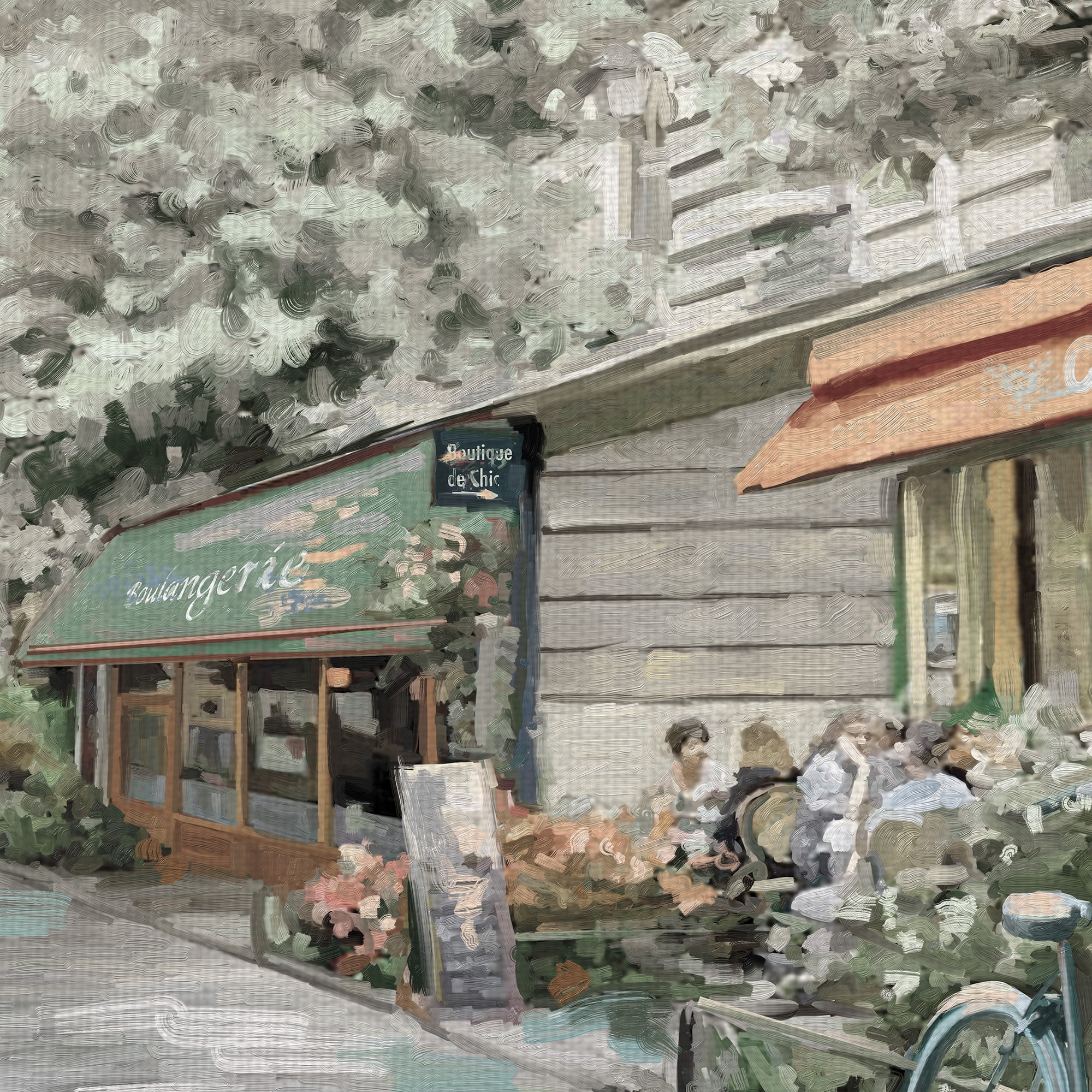 Masterpiece Art Gallery Café Pavé Light Paris By Studio Arts Canvas Art Print 17" x 34"