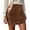 Brown, variant on RUTAYY Women PU Leather Skirt Pleated Skirt Zipper High Waist Skirt Solid Color Flowy Swing Skirts