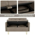 thumbnail image 7 of Yiwa Modern Faux Leather Button Tufted Lift-Up Storage Loveseat Couch, Dark Khaki, 7 of 7
