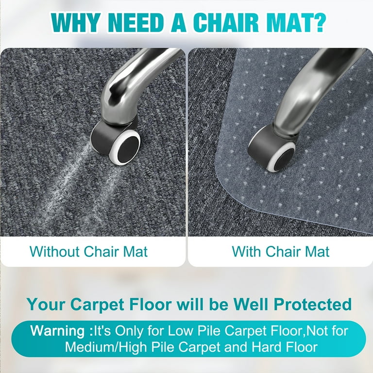 BesWin Chair Mat For Carpets, Clear Office Chair Mat For Carpeted Floors, Carpet Protector Mat