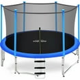 thumbnail image 1 of Zupapa 15 14 12 10 8FT Kids Trampoline 425LBS Weight Capacity with Enclosure net Safety Pad Jumping Mat Spring Include All Accessories Great Outdoor Backyard Trampoline, 1 of 3