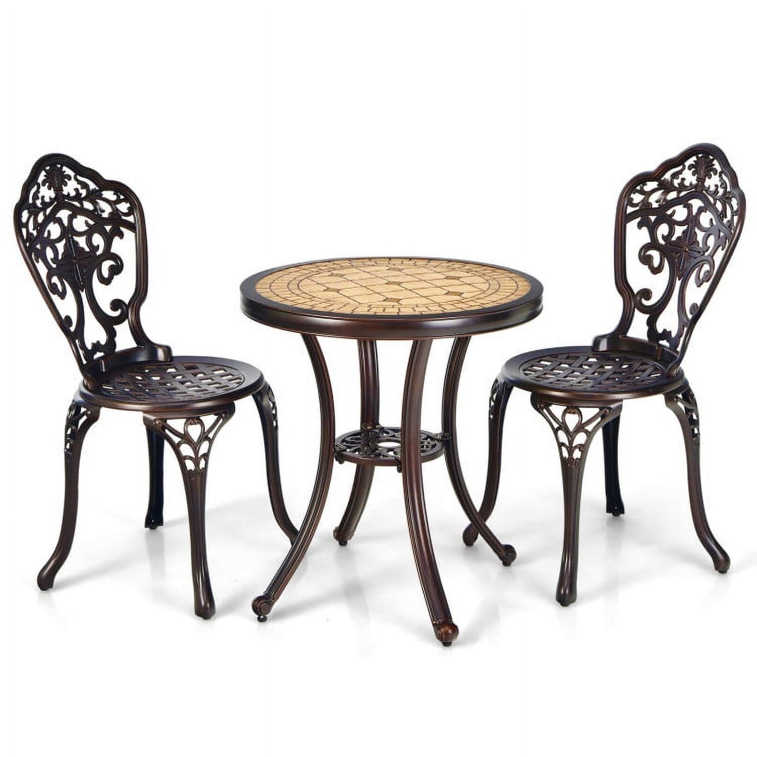 Aimee Lii 3 Pieces Patio Bistro Furniture Set, Patio Conversation Sets for Backyard and Poolside, Copper