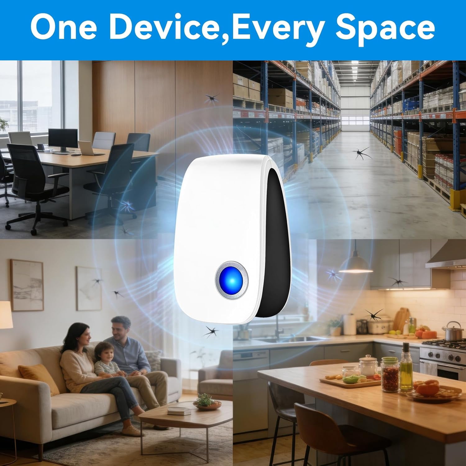 2026 Upgraded Electronic Pest Control Plug in Indoor, 12 Packs Ultrasonic Pest Repeler for Roach, Rodent, Mouse, Bugs, Ant, Mosquito, Mice, Spider Repelent for House, Kitchen, Garage, Warehouse