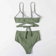 thumbnail image 5 of DPTALR Women Split Swimsuit Show Waist Printing Cross Bikini, 5 of 5