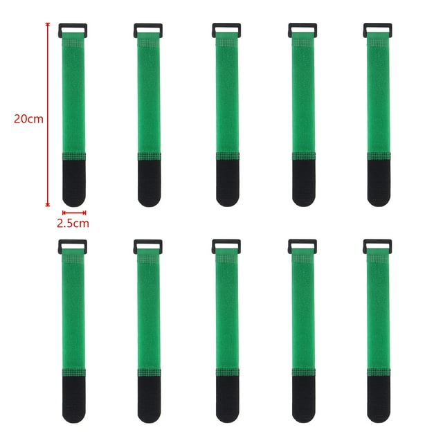 10Pcs 2.5cm Width Nylon Cable Ties Reverse Buckle Strap Reusable Self Adhesive Tape Fastener Hook Loop Fixed Strap Sticky 2.5cx20CM-D 10Pcs
