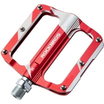 ROCKBROS Mountain Bike Pedals,Bicycle MTB Flat Pedals,9/16" Red Carbon Fiber Sealed Bearing