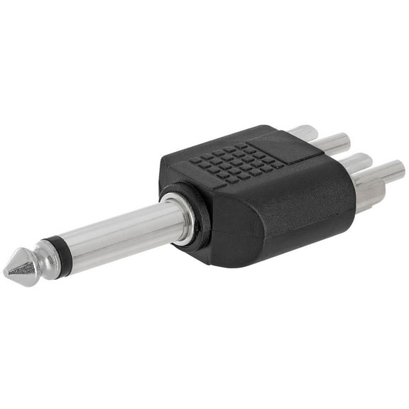 Cmple - 6.35mm Mono Plug to 2xRCA Plug Adapter