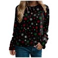 thumbnail image 3 of larppty Christmas Sweatshirts for Women Ugly Christmas Sweatshirts Santa Printed Long Sleeve Oversized Crew Neck Holiday Pullover Tops (Dark Gray, XXL), 3 of 7