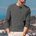 thumbnail image 5 of Resicozy Men's Henley Shirts Long Sleeve T-Shirts Casual Fashion Pullover Shirt Soft Stretch Basic Tee Fall Top Gray L, 5 of 7