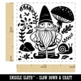 thumbnail image 2 of Garden Gnome with Background Self-Inking Rubber Stamp Ink Stamper - Pink Ink - Small 1 Inch, 2 of 7