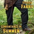 thumbnail image 4 of Mythrojan Black Renaissance Canvas LARP Cosplay Pants Viking Knight Medieval Adult Pirate Costume Trousers XL, 4 of 5