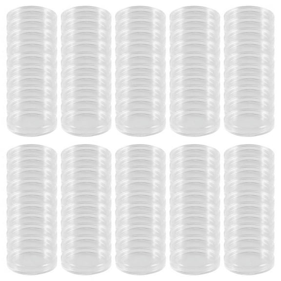 100Pcs 21mm Round Clear Plastic Coin Holder Capsules Box Storage Display Cases Holders
