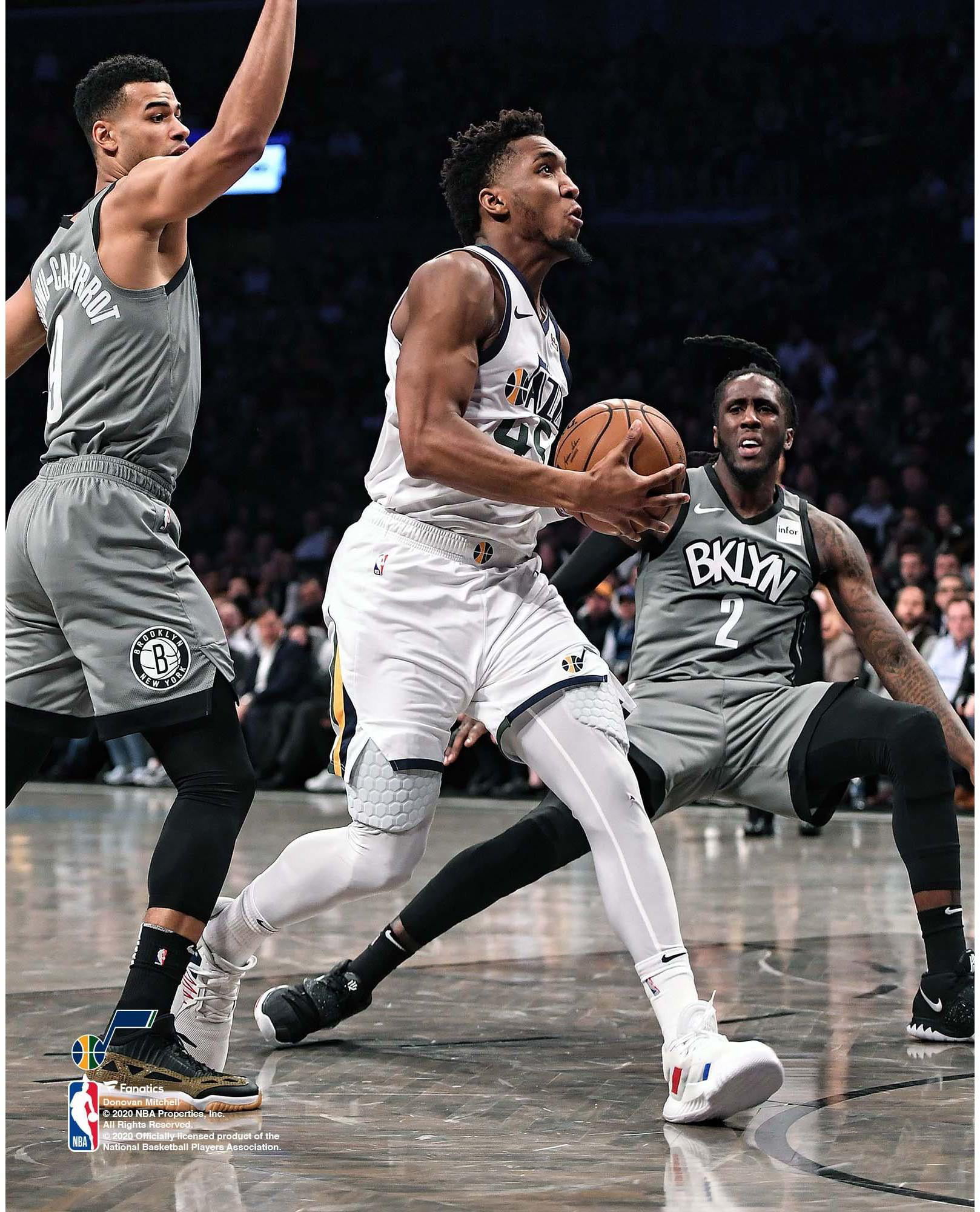 Donovan Mitchell Utah Jazz Unsigned Driving vs. Brooklyn Nets Photograph