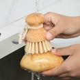 thumbnail image 4 of Sisal Dish Cleaning Brush Pot Vegetable Fruit Brush Confortable Rubberwooden Grip Kitchen Dish-Washing Cleaning Scrubbers (Long Handle), 4 of 7