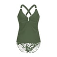 thumbnail image 2 of qucoqpe Two Piece Tankini Swimsuits for Women Fashion V Neck Patchwork Bathing Suits Summer Beach Swimwear with Bottom, 2 of 8