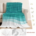 thumbnail image 5 of Ombre Turquoise Waves Blanket Soft Cozy Warm Throw Blanket for Couch, Plush Fuzzy Flannel Fleece Blankets for Sofa, Abstract Art Gradient Modern Bed Blankets Lightweight Gifts for Women, 50"x80", 5 of 9
