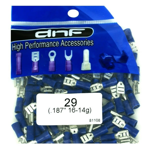 DNF 200 Pack 1614 Gauge Blue Vinyl Female Quick Disconnect Wire