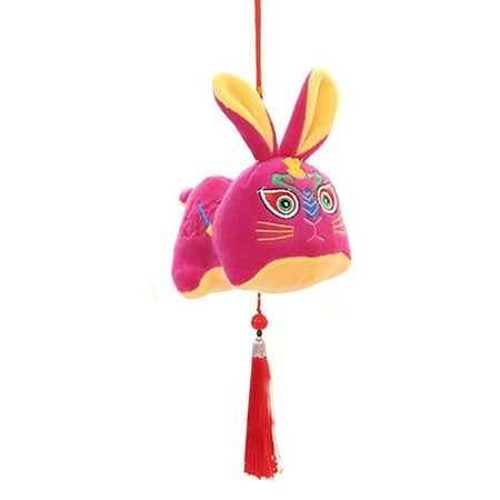 

1PCS 2023 Year of The Rabbit Plush Ornaments Lucky Plush Rabbit Mascot Chinese New Year Zodiac Stuffed Animal Ornaments Rabbit Plush Doll Hanging Pendants for New Year Office Home Decor