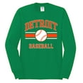 thumbnail image 2 of Wild Bobby City of Detroit Baseball Fantasy Fan Sports Men's Long Sleeve T-Shirt, Kelly, 3X-Large, 2 of 6