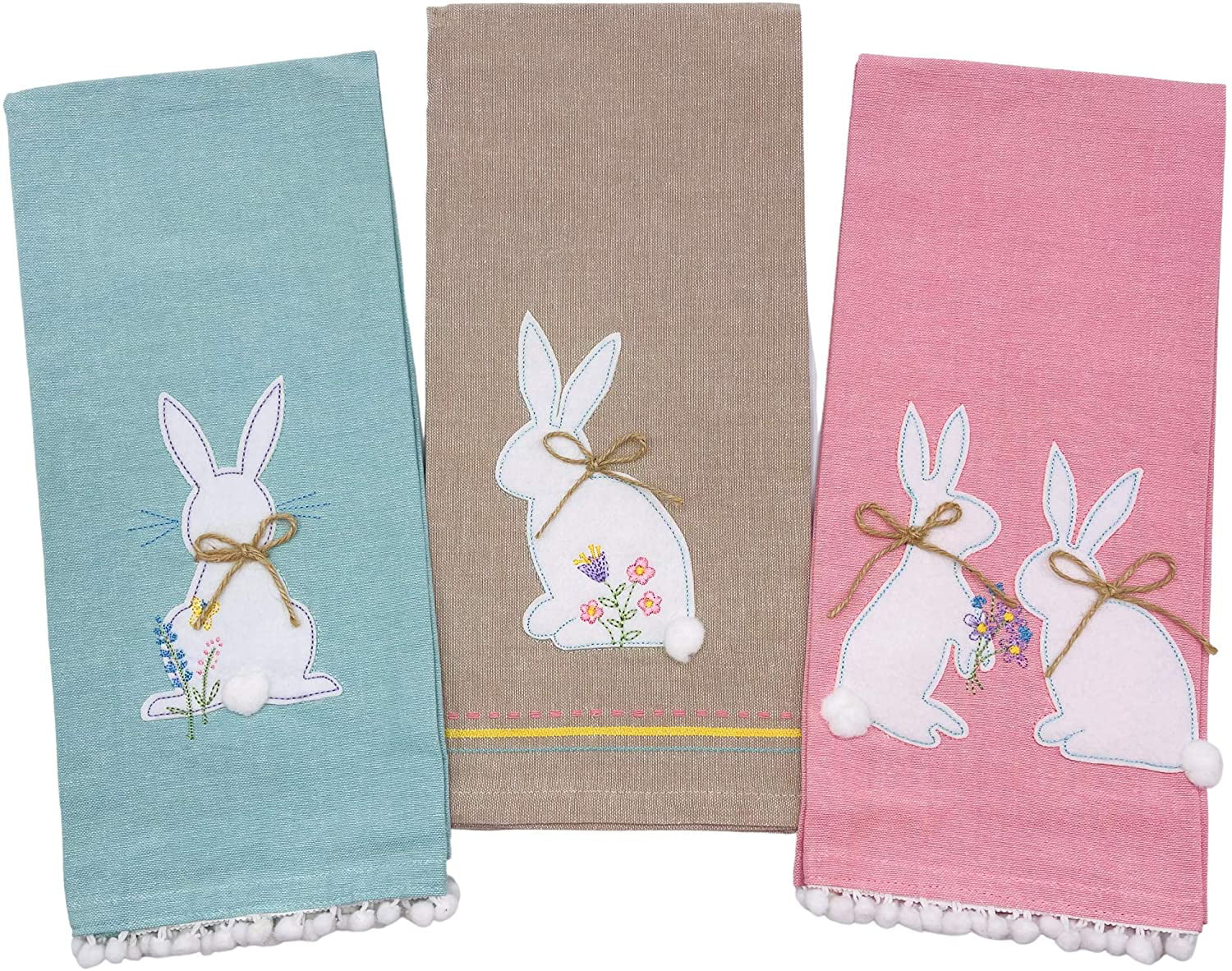 BUNNY TOWEL EASTER RABBIT PINK FARMHOUSE KITCHEN DINING  GIFT CARD  