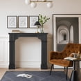thumbnail image 4 of OUINCH 43.3" Fireplace Mantel, Freestanding Fireplace Surround with Leg for Electric Fireplaces, MDF Mantel Surround with Shelf for Living Room with Decorative Pattern, Anti-Tipping & Waterproof, 4 of 9