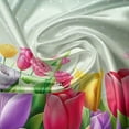 thumbnail image 6 of Ambesonne Spring Valance & Curtain 3 Pcs Set, Colorful Tulip Garden Dots, 55"x24", Mint Green and Multicolor, 6 of 7