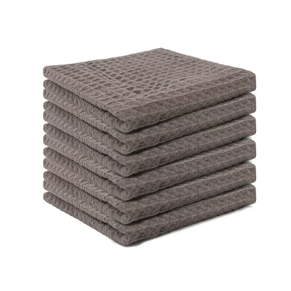 6-Pack Thick Textured Cleaning Cloths, Super Absorbent & Oil-Absorbing Microfiber Towels for Kitchen, Car, Café, Multi-Surface Use, 11.81x11.81in, Brown
